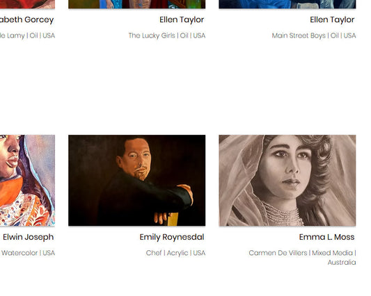 Received an Honorable Mention Award for the 12th Teravarna internationally juried portrait exhibition